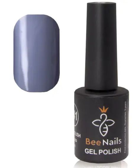Гель-лак для ногтей Bee Nails 086 (голубой с серым подтоном) 8мл | Зображення 1