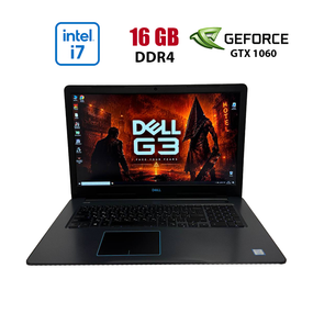 Ігровий ноутбук Б-клас Dell G3 17 / 17.3" (1920x1080) IPS / Intel Core i7-8750H (6 (12) ядер по 2.2 - 4.1 GHz) / 16 GB DDR4 / 240 GB SSD / nVidia GeForce GTX 1060 Max-Q, 6 GB GDDR5, 192-bit / WebCam б/в