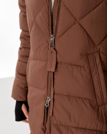 Коричневе зимове пальто колір шоколад преміум якості | Зображення 5