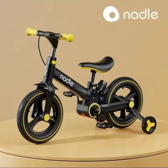 Дитячий велобіг Maraton Nodle S-900 3 в 1 із батьківською ручкою чорний із жовтим | Зображення 1