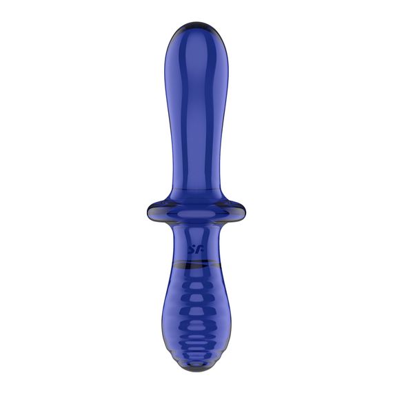 Двосторонній скляний дилдо Satisfyer Double Crystal Light blue, боросилікатне скло, унісекс | Зображення 1
