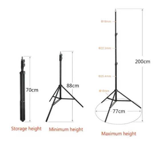 Штатив-стійка-тренога для кільцевої лампи, телефону та камери 200см | Зображення 2