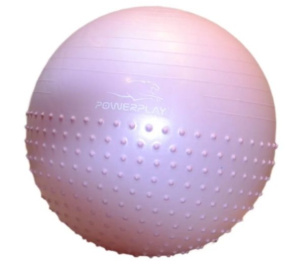 М'яч для фітнесу (фітбол) напівмасажний PowerPlay 4003 Ø65 cm Gymball Ліловий + помпа (PP_4003_65cm_Violet) | Зображення 5