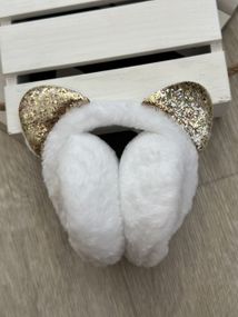 Хутряні навушники  складні з котячими вушками Білий One Size (6014)