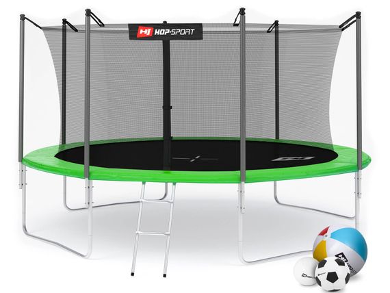 Батут Hop-Sport 14ft (427см) зелений із внутрішньою сіткою | Зображення 1