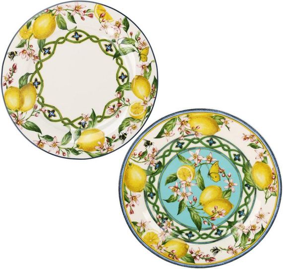 Набір десертних фарфорових тарілок Palermo Citrus: Dessert, D=19 см (6 шт.)