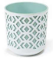 Горщик Ацтек 30см білий/м'ятний