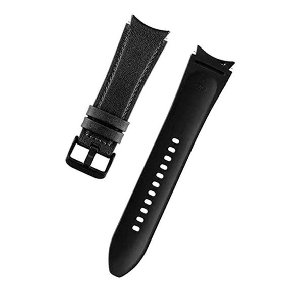 Ремешок Primolux Leather Silicone для часов Samsung Galaxy Watch 4 44mm SM-R870 - Black | Зображення 4