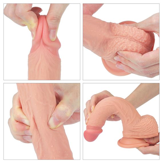 Фалоімітатор - Dual-Layered Silicone Cock 8.5" Flesh Sex Aura | Зображення 3