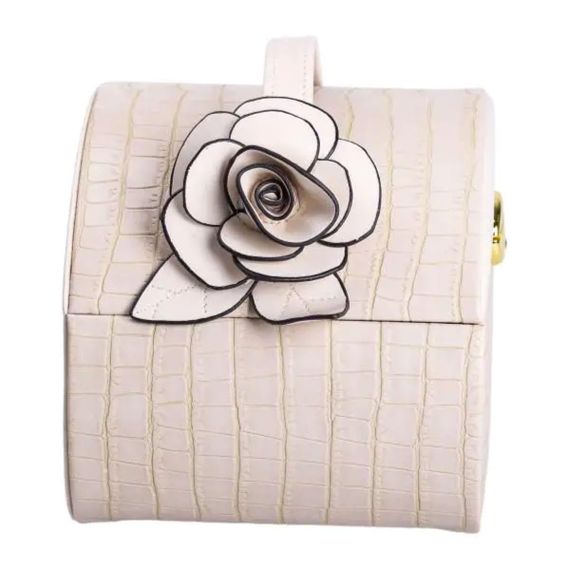 Шкатулка для украшений из эко кожи 3 яруса с замком органайзер для ювелирных изделий HP-5-21BE | Зображення 8