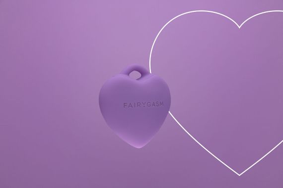 Мини-вибратор «Сердечко» FairyGasm PleasureStone violet, 9 режимов, на шнурке | Зображення 4