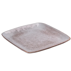 Тарілка плоска квадратна з порцеляни 21 см бежева HP630