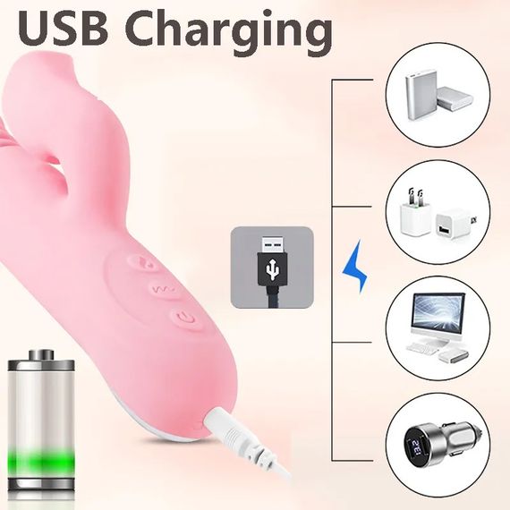 Вібромасажер «Serena» вагінально-кліторальний зі зворотно-поступальними рухами, подвійна стимуляція + sexstyle | Зображення 12