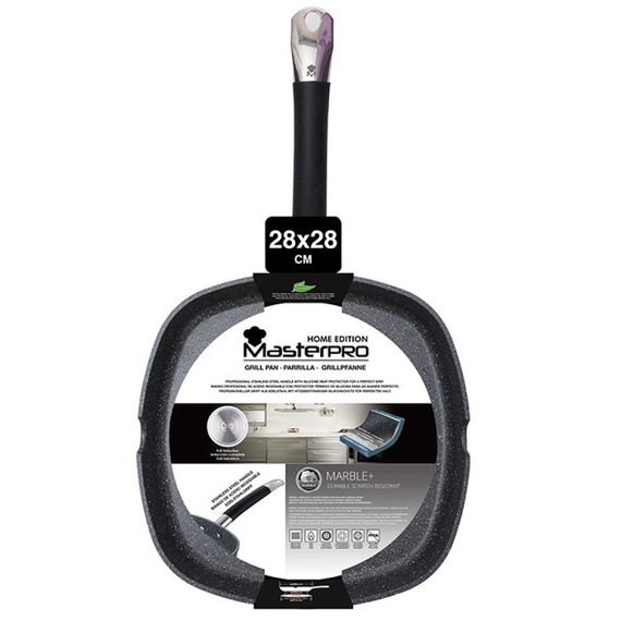 Сковорода гриль Masterpro Home edition BGMP-3292-BK 28х28 см чорна | Зображення 3