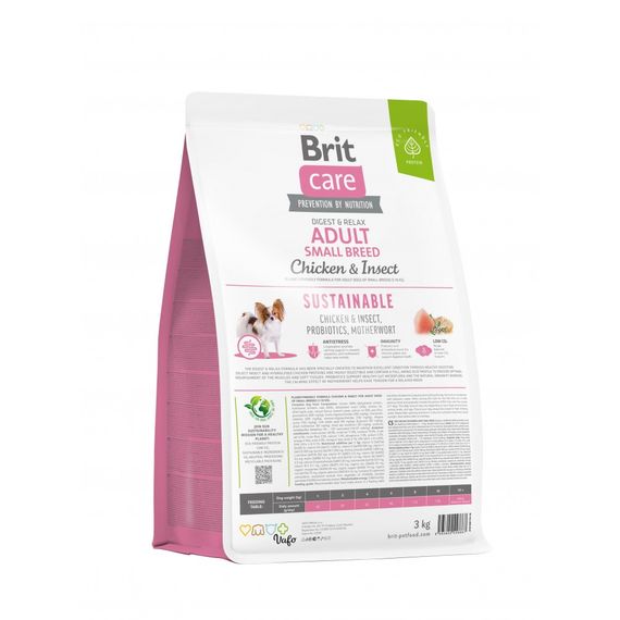 Корм сухий Brit Care Dog Sustainable Adult Small Breed для собак малих порід з куркою та комахами 3 кг | Зображення 2