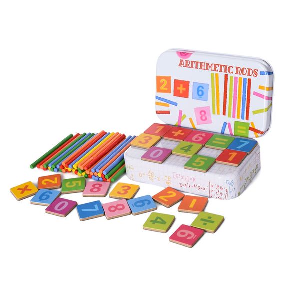 Дерев'яна іграшка Набір першокласника MD 1887 цифри, знаки, числові палички