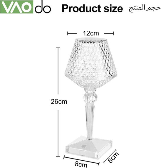 УЦІНКА! Настільна LED-лампа Crystal Table Lamp RGB із сенсорним керуванням, пультом керування, 16 кольорами підсвічування ( | Зображення 5