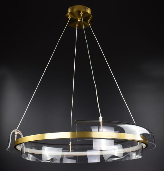 Люстра світлодіодна підвісна LED світильник для квартири на стелю лед 26893 Латунь 30-150х80х80 см. | Зображення 1
