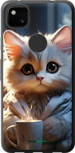 Чохол на Google Pixel 4A Білий кіт "5646u-1935-2448"