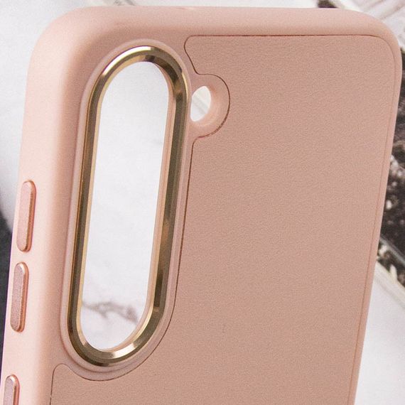 Шкіряний чохол Bonbon Leather Metal Style для Samsung Galaxy S22+ Рожевий / Light pink | Зображення 4