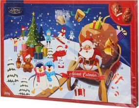 Адвент календарь шоколадный Новогодний Baron, 200г с разными картинками в ассортименте