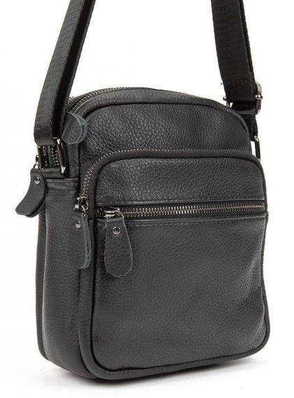 Мужская кожаная сумка планшетка Tiding Bag черная | Зображення 4