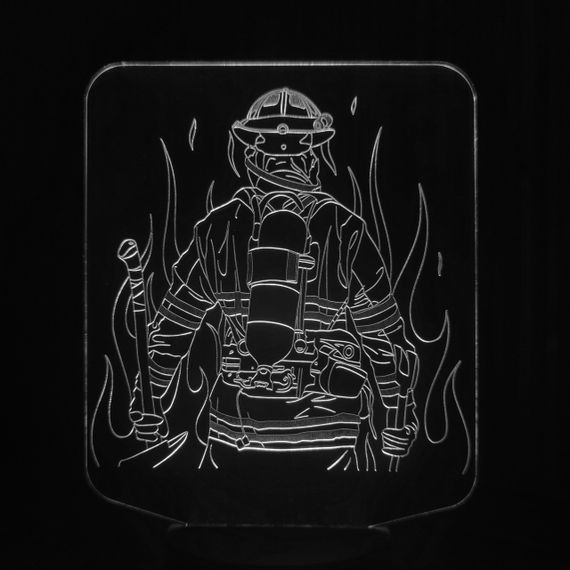 Акриловий світильник-нічник Пожежний білий tty-n001392