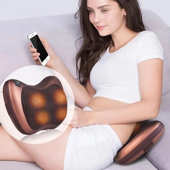 Массажная подушка для спины / Массажная подушка massage pillow 8028 / Подушка массажер WL-819 для спины | Зображення 5