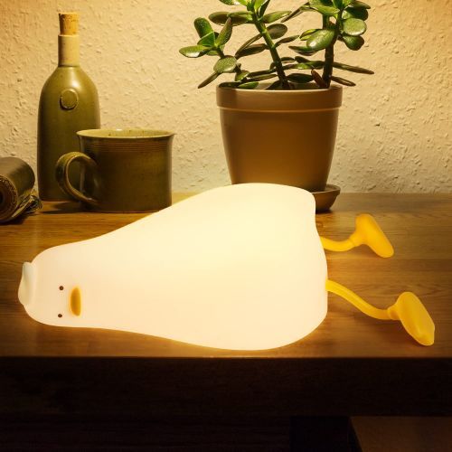 Нічник силіконовий "Качка Lie in peace duck sleep Lamp", акумулятор | Зображення 1