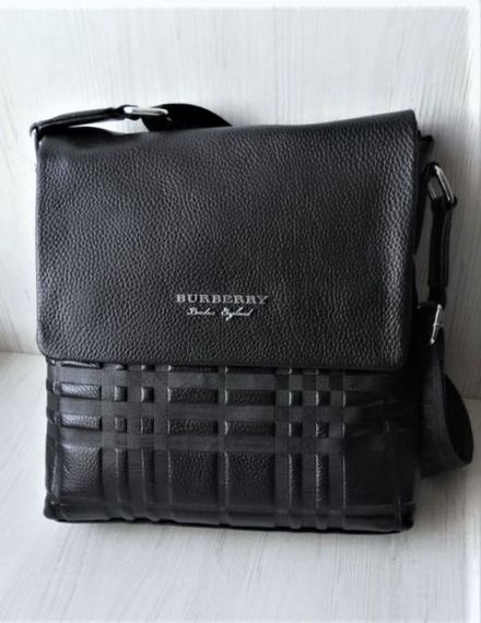 Мужская кожаная сумка Burberry black