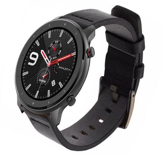 Кожаный ремешок Primo Classic для часов Xiaomi Amazfit GTR 47 mm - Black