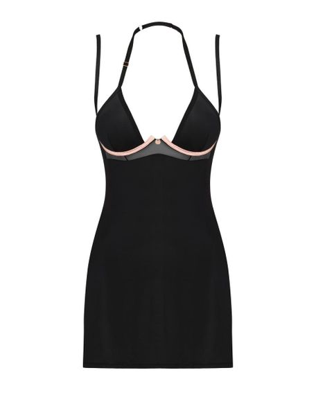 Комплект Пеньюар и Стринги Obsessive Selinne chemise & thong XS/S (черный) Sex Aura | Зображення 4