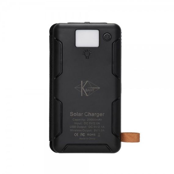 Павербанк 20000 mAh із сонячними панелями і бездротовою зарядкою КВАНТ WSC15/1 | Зображення 1