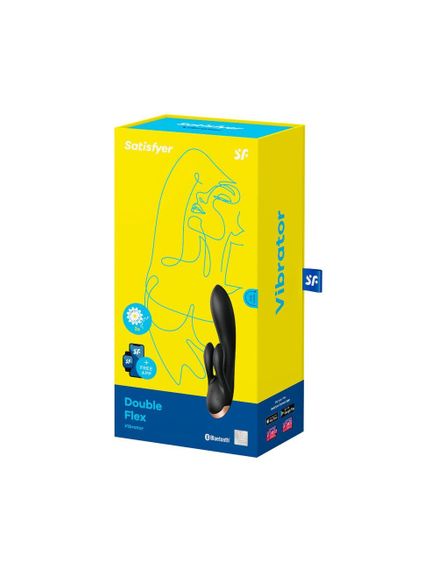 Смарт вібратор-кролик із подвійним відростком Satisfyer Double Flex Black | Зображення 3