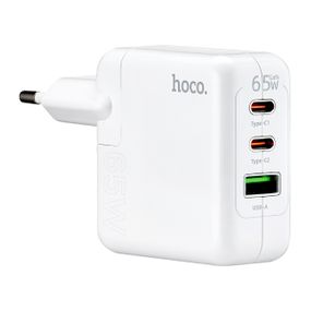 Зарядний пристрій Hoco C115A Header PD65W three-port (2C1A) charger (EU) White