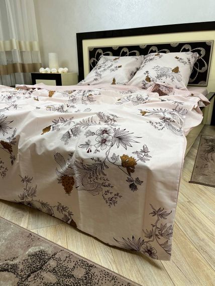 Комплект постельного белья Soft евро 200х220 см цветы на белом | Зображення 3