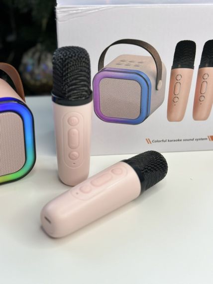 Дитячий караоке Bluetooth блютуз-колонка Світлодіодний бездротовий аудіомікрофон | Зображення 2