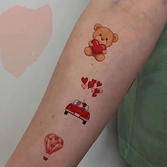 Набір тимчасових тату "Любов № 2" Love-tattoo-mini-set-2-10, 12 х 7 см 10 шт | Зображення 3