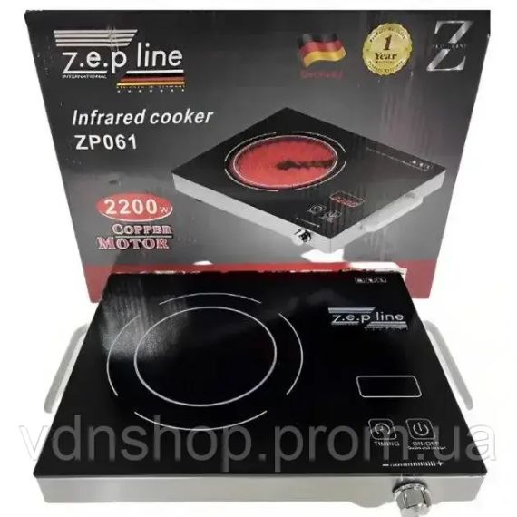 Настольная плита электрическая сенсорная инфракрасная одноконфорочная Zepline ZP-061 2200 Вт | Зображення 1