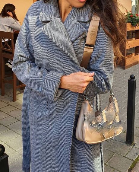 Женское стильное кашемировое пальто IP360 цвет серый, размер S/M | Зображення 2