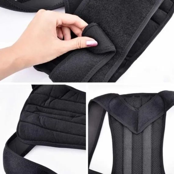 Грудопоперековий корсет коректор правильної постави Back Pain Need Help Чорний для рівної спини від сутулості | Зображення 2