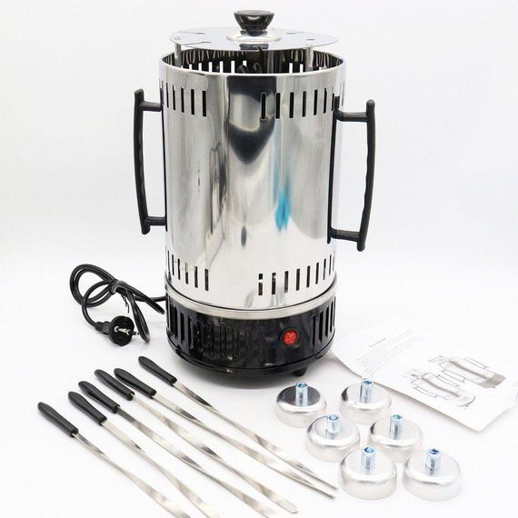 Електрошашличниця вертикальна на 6 шампурів, 1000W, Kebabs Machine / Домашня електрична шашличниця | Зображення 8