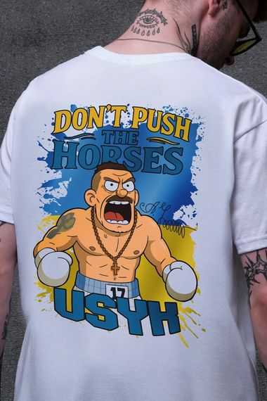 Оверсайз футболка Without з принтом Usyk White | Зображення 1