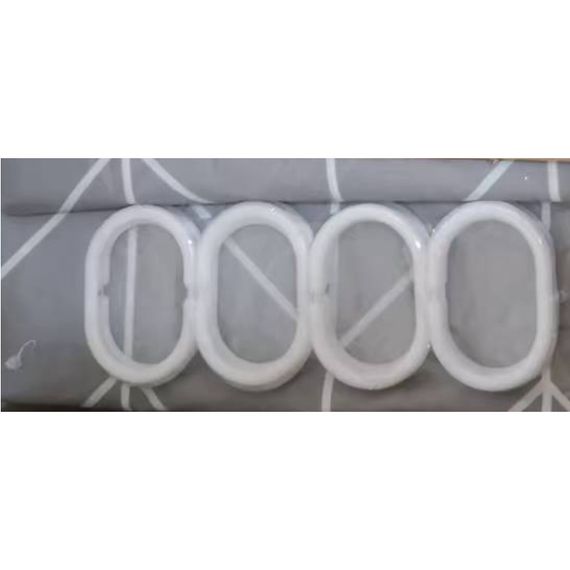 Шторка для ванної ZERIX SCP-012-180x180 з PEVA (поліетиленвінілацетату) (Візерунок "Зигзаг" сірий) (ZX6085) | Зображення 1