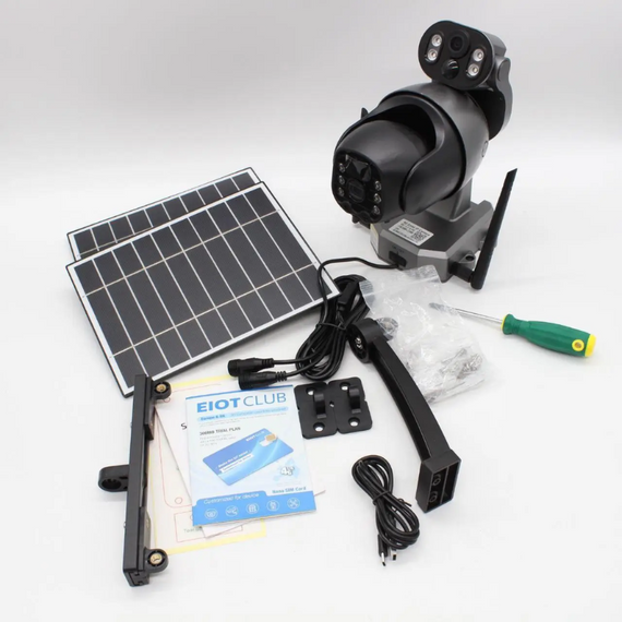 Камера Q5max WIFI duel lens camera 6mp black app 100x/i-cam+, камера відеоспостереження із сонячною панеллю | Зображення 6