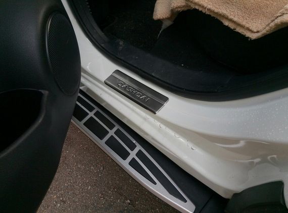 Накладки на пороги (Omsa, 4 шт, нерж.) для Nissan Qashqai 2014-2021 гг | Зображення 3