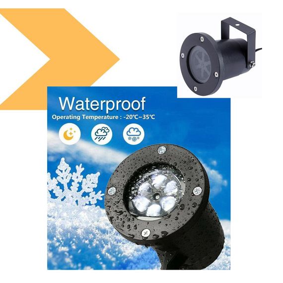 Світлодіодний лазерний проектор Star Shower Snow 809-white, водостійкий, для будинку та вулиці, з 2 кронштейнами (47082-809_232) | Зображення 1