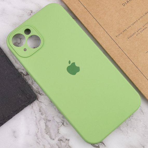 Чехол Silicone Case Full Camera Protective (AA) для Apple iPhone 14 (6.1") Зеленый / Pistachio | Зображення 3