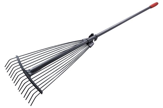 Грабли веерные Mastertool - 15 прутьев раздвижные с ручкой (14-6296) | Зображення 1