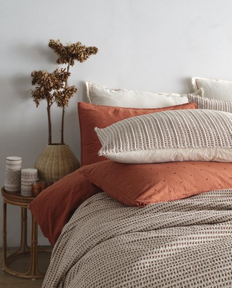 Покрывало с наволочками Limasso 240×260 см. Azure Terracotta | Зображення 1